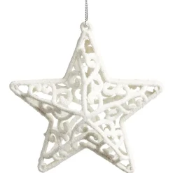 Décoration à suspendre Noël étoile pailletée blanc x3-Gifi Clearance