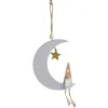 Décoration à suspendre Noël en bois lune et gnome H25cm-Gifi Outlet