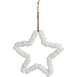Décoration à suspendre Noël étoile laine blanc-Gifi Hot