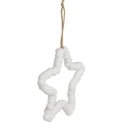 Décoration à suspendre Noël étoile laine blanc-Gifi Hot