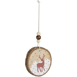 Décoration à suspendre rondin bois animaux de la forêt Ø6cm-Gifi