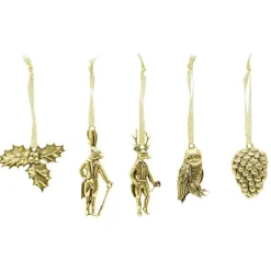 Décoration à suspendre vintage métal doré H12cm x5-Gifi New