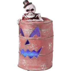 Décoration baril effet rouillé squelette LED Ø25xH50cm-Gifi Discount