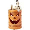 Décoration baril squelette LED orange Ø25xH50cm-Gifi Sale