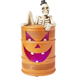 Décoration baril squelette LED orange Ø25xH50cm-Gifi Sale