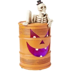 Décoration baril squelette LED orange Ø25xH50cm-Gifi Sale