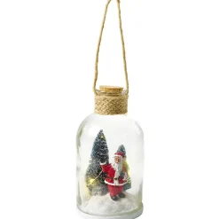 Décoration bocal lumineux avec scène de Noël H20cm-Gifi Hot