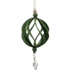 Décoration boule de Noël ajourée vert pailleté Ø8 cm-Gifi New