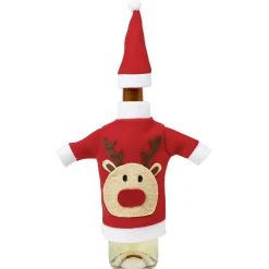 Décoration bouteille Noël Rouge-Gifi Outlet