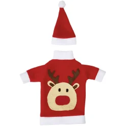 Décoration bouteille Noël Rouge-Gifi Outlet