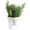 Décoration branche de pin dans pot blanc Ø8xH10cm-Gifi Best