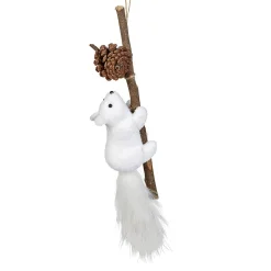 Décoration Écureuil sur branche à poser Noël blanc naturel-Gifi New