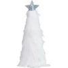Décoration de Noël à poser sapin blanc imitation fourrure H.23 cm-Gifi Discount