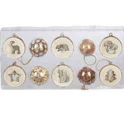 Décoration de Noël à suspendre en bois x10-Gifi Hot