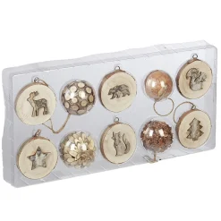 Décoration de Noël à suspendre en bois x10-Gifi Hot