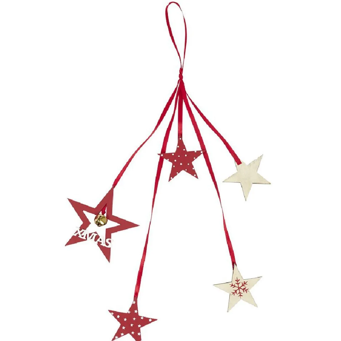 Décoration de Noël à suspendre en bois rouge-Gifi Clearance