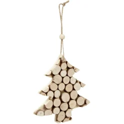 Décoration de Noël à suspendre, effet rondins de bois-Gifi Sale