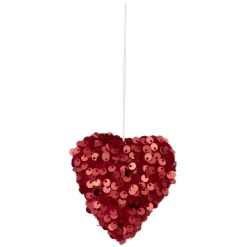Décoration de Noël à suspendre paillette rouge x3-Gifi Outlet