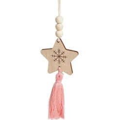 Décoration de Noël à suspendre avec pompons H15cm x5-Gifi Sale