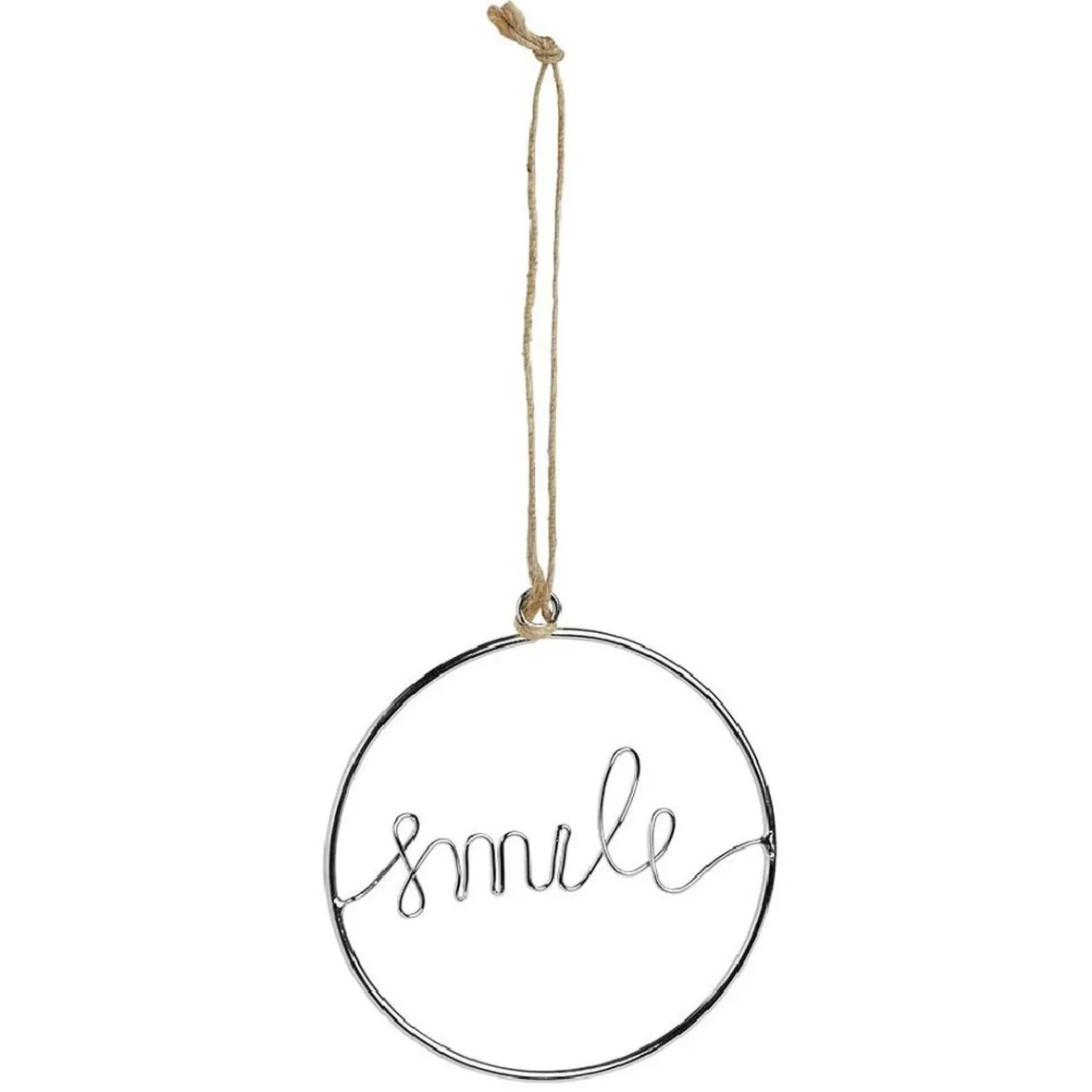 Décoration de Noël à suspendre anneau avec mot métal argenté Ø11cm-Gifi Online