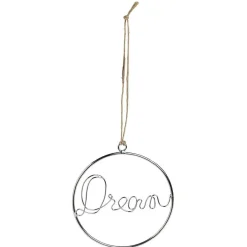 Décoration de Noël à suspendre anneau avec mot métal argenté Ø11cm-Gifi Online