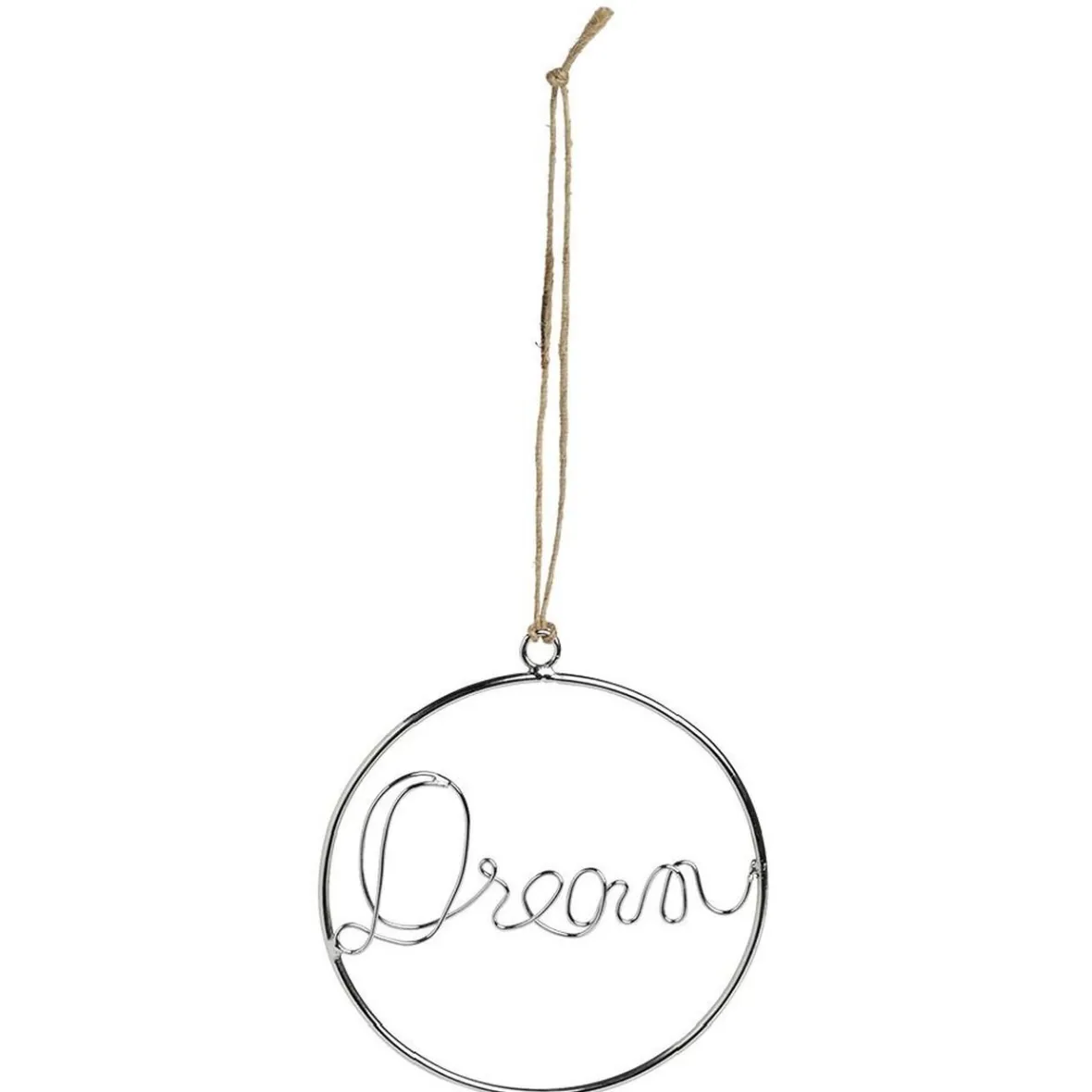 Décoration de Noël à suspendre anneau avec mot métal argenté Ø11cm-Gifi Online
