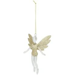Décoration de Noël ange doré à paillettes à suspendre-Gifi Outlet