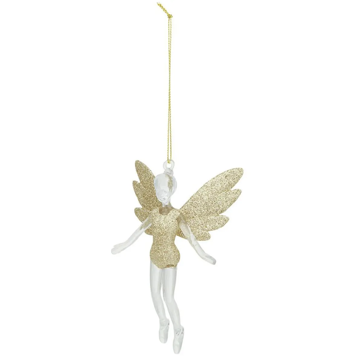 Décoration de Noël ange doré à paillettes à suspendre-Gifi Outlet