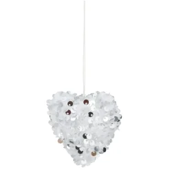 Décoration de Noël argentée à paillettes à suspendre-Gifi Clearance