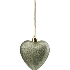 Décoration de Noël coeur à suspendre vert H.7 cm x6-Gifi Clearance