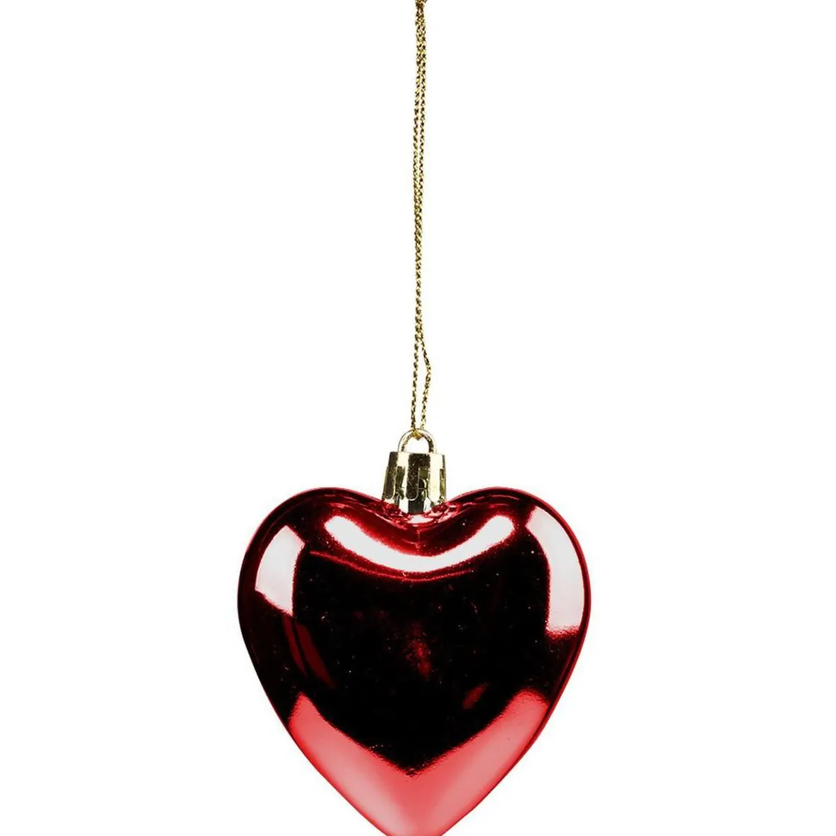 Décoration de Noël coeur à suspendre rouge H.7 cm x6-Gifi Discount