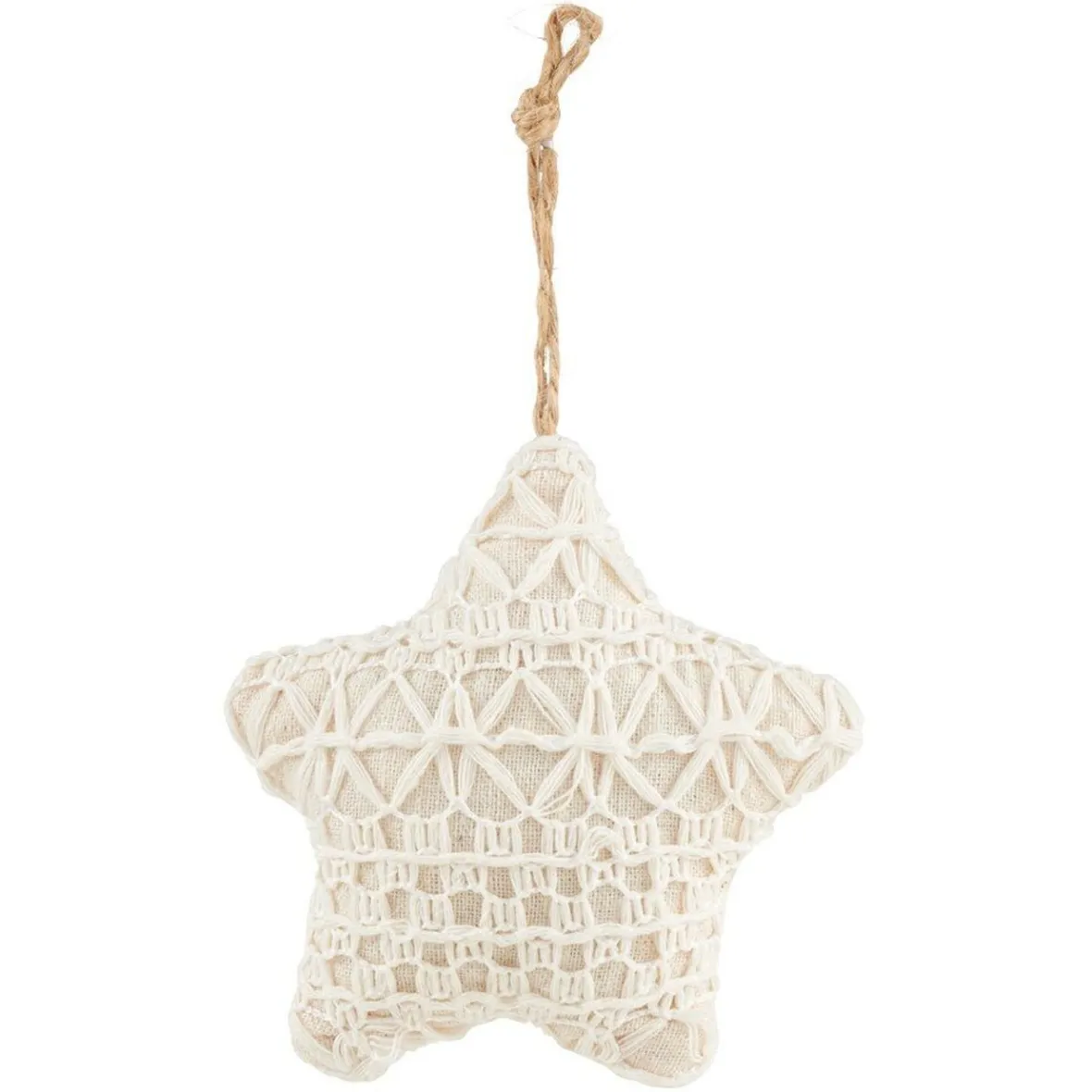 Décoration de Noël coeur et étoile à suspendre blanche-Gifi Sale