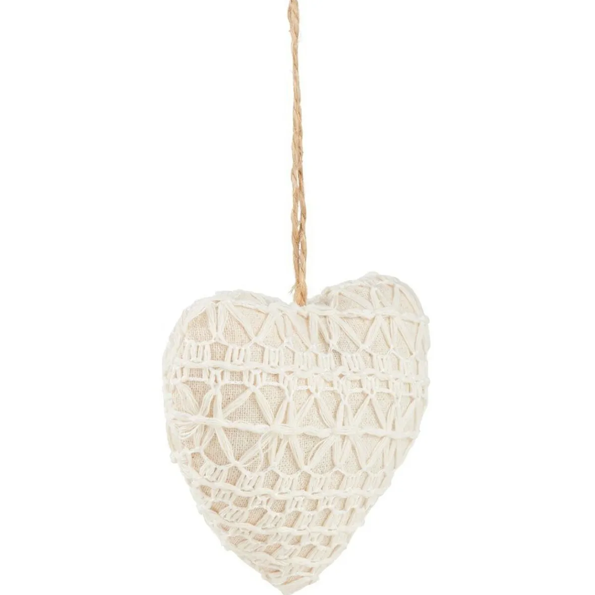 Décoration de Noël coeur et étoile à suspendre blanche-Gifi Sale