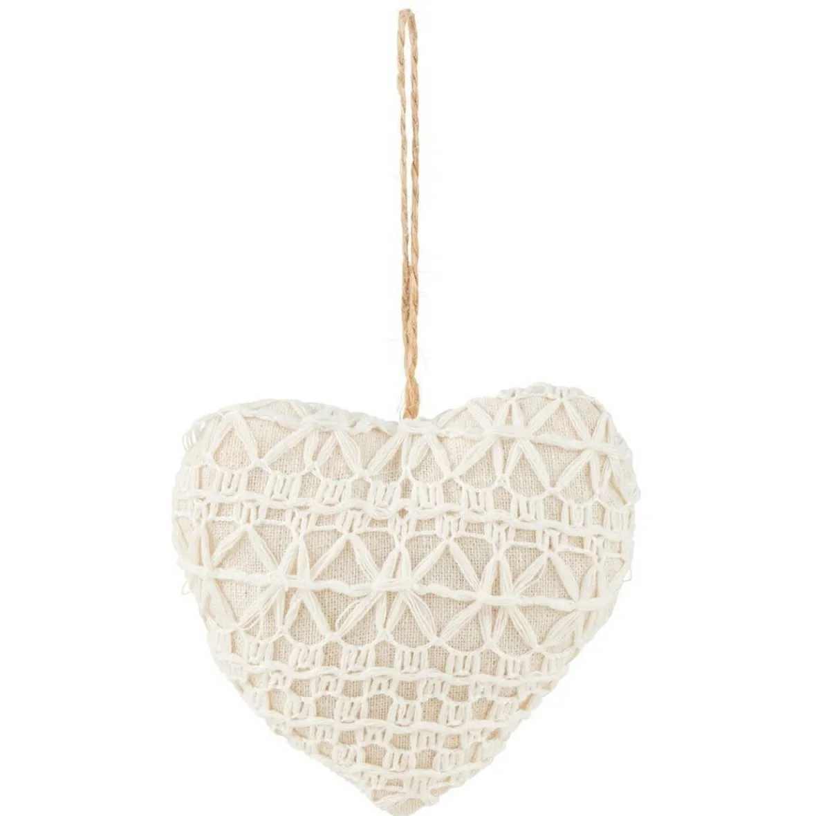 Décoration de Noël coeur et étoile à suspendre blanche-Gifi Sale