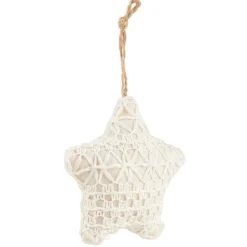 Décoration de Noël coeur et étoile à suspendre blanche-Gifi Sale