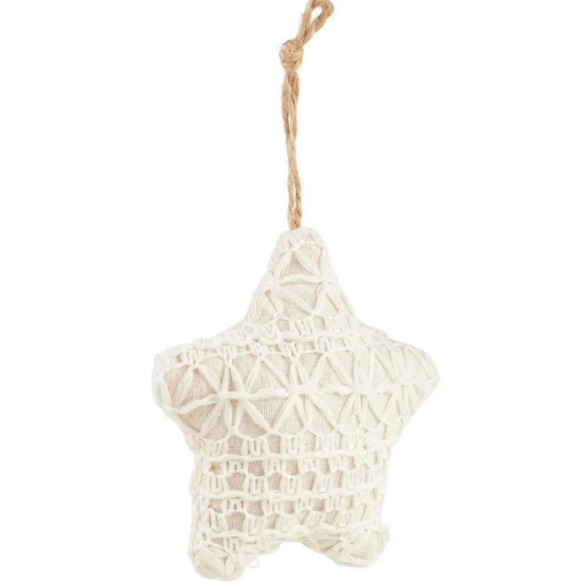 Décoration de Noël coeur et étoile à suspendre blanche-Gifi Sale