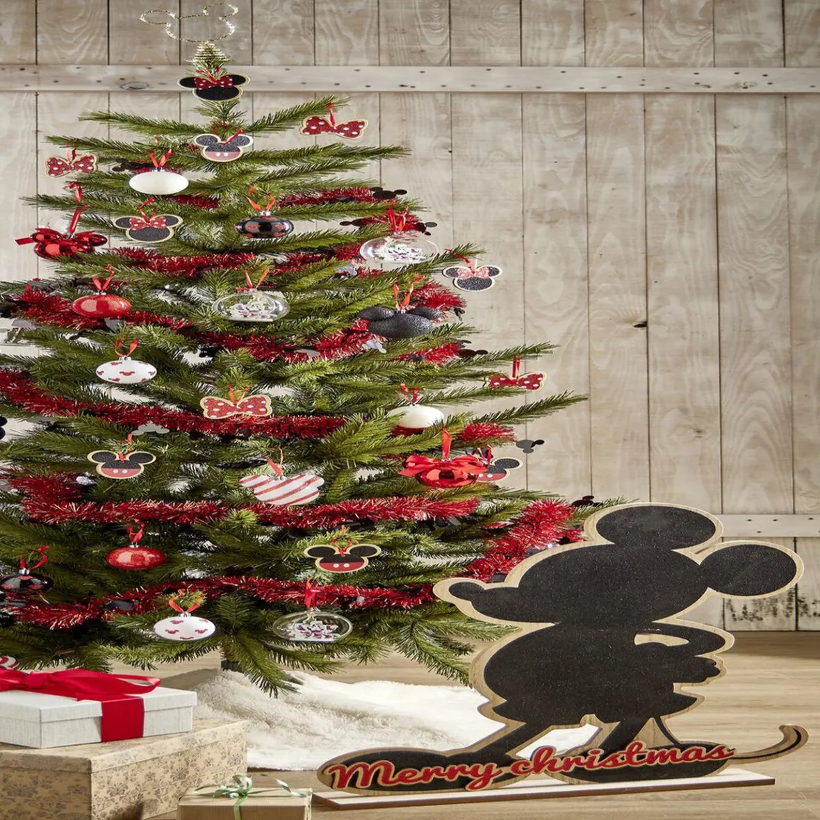 Décoration de Noël Disney Mickey Minnie blanc noir rouge x16-Gifi