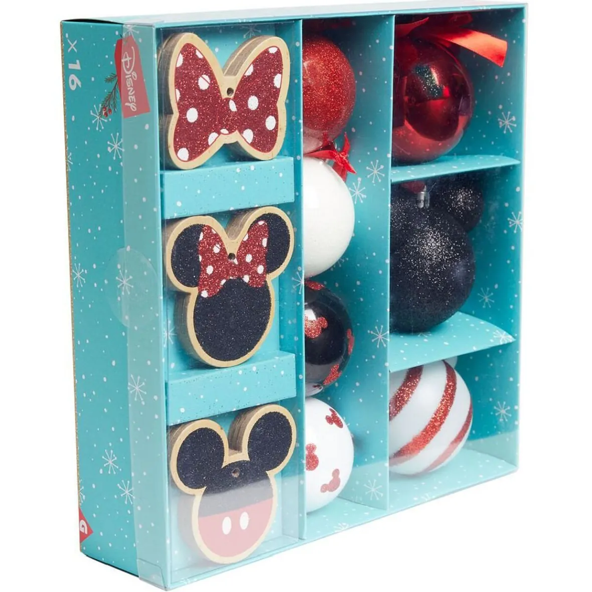 Décoration de Noël Disney Mickey Minnie blanc noir rouge x16-Gifi