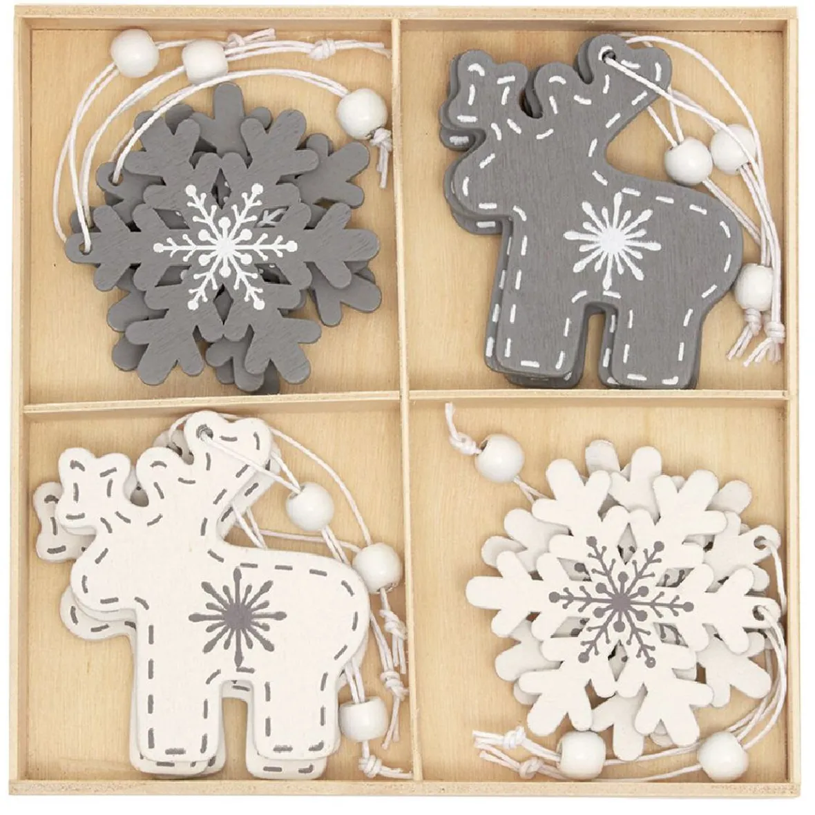 Décoration de Noël en bois à suspendre x12-Gifi Best