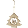 Décoration de Noël en bois à suspendre L12X12 cm-Gifi
