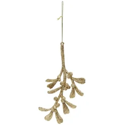 Décoration de Noël feuille dorée à suspendre-Gifi Outlet