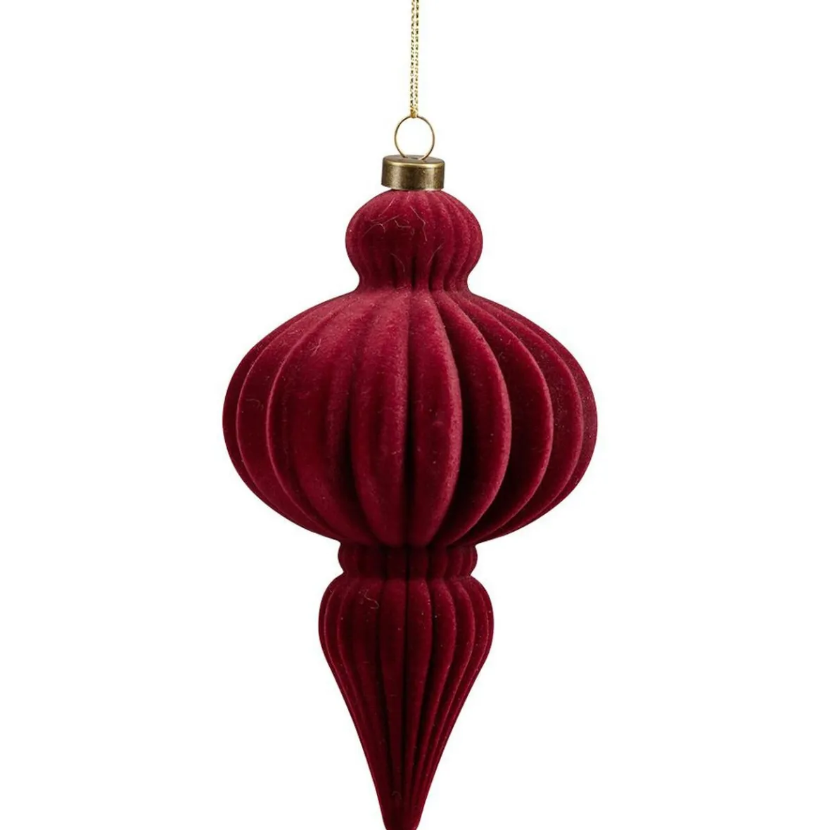 Décoration de Noël goutte à suspendre velours rouge H.16 cm-Gifi Best