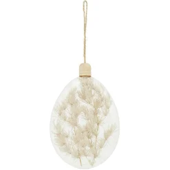 Décoration de Noël goutte en verre avec fleurs séchées à suspendre-Gifi Clearance