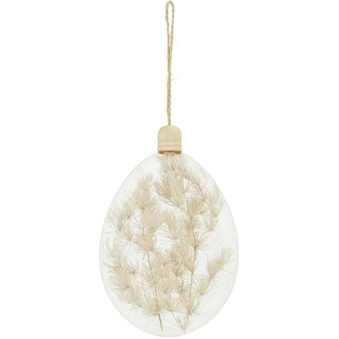 Décoration de Noël goutte en verre avec fleurs séchées à suspendre-Gifi Clearance