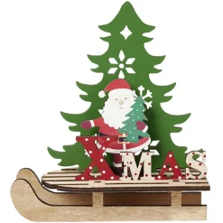 Décoration de Noël luge en bois à poser-Gifi Discount