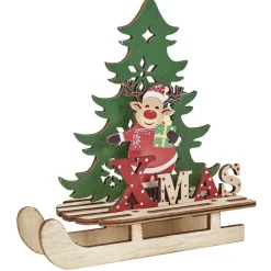 Décoration de Noël luge en bois à poser-Gifi Discount