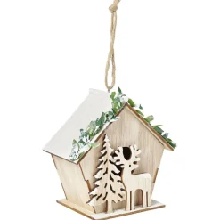Décoration de Noël maison à suspendre en bois-Gifi Discount
