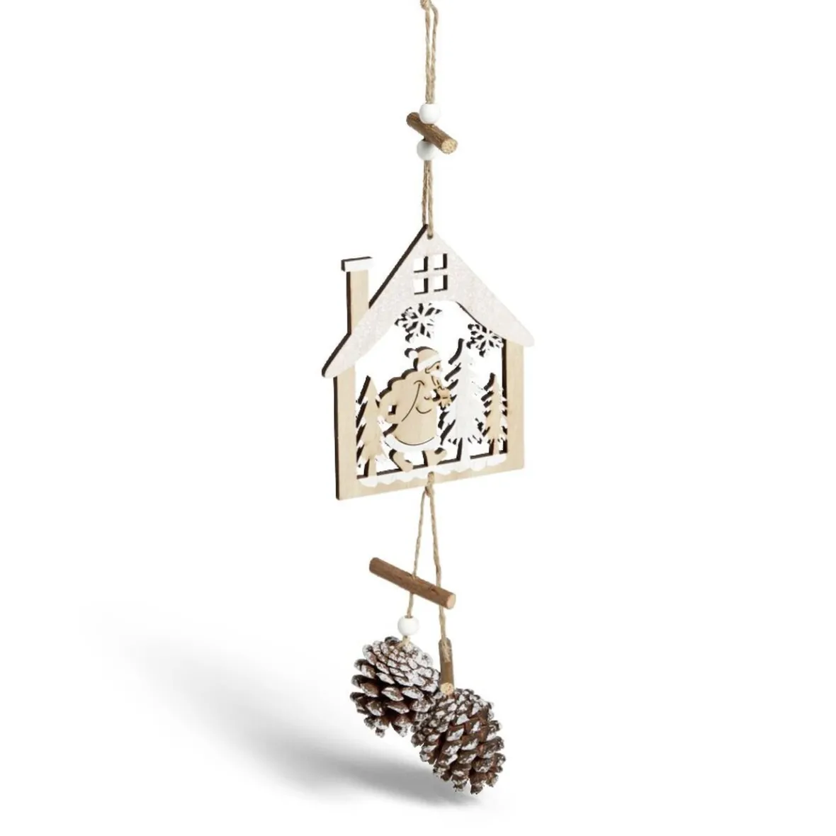 Décoration de Noël maison en bois à suspendre-Gifi Outlet