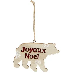 Décoration de Noël ours en bois à suspendre-Gifi New