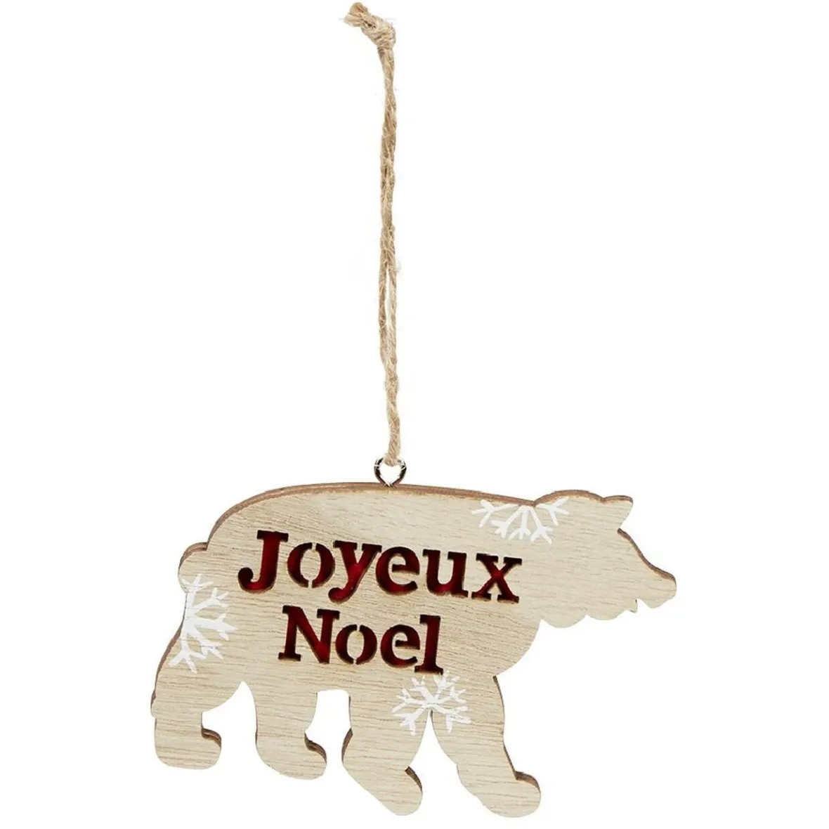 Décoration de Noël ours en bois à suspendre-Gifi New